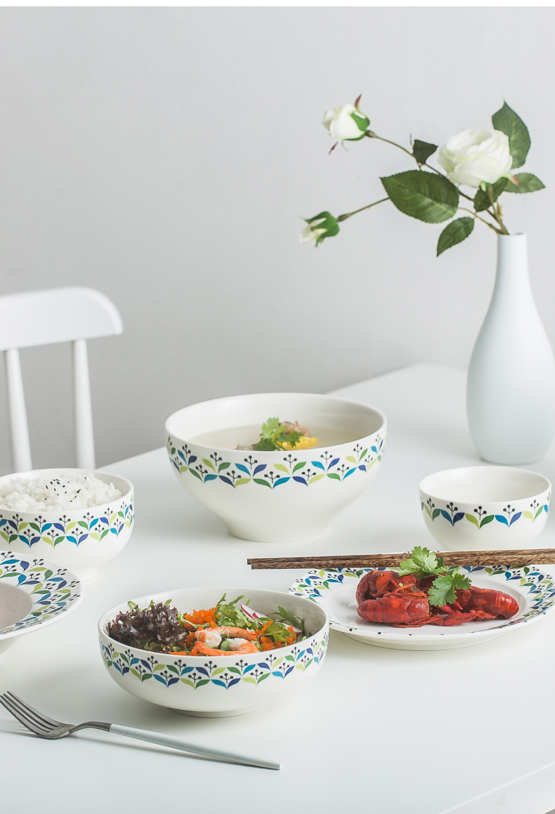 Small and pure and fresh Nordic ceramic tableware suit dishes creative household contracted western - style food dish dish bowl dishes of Europe type