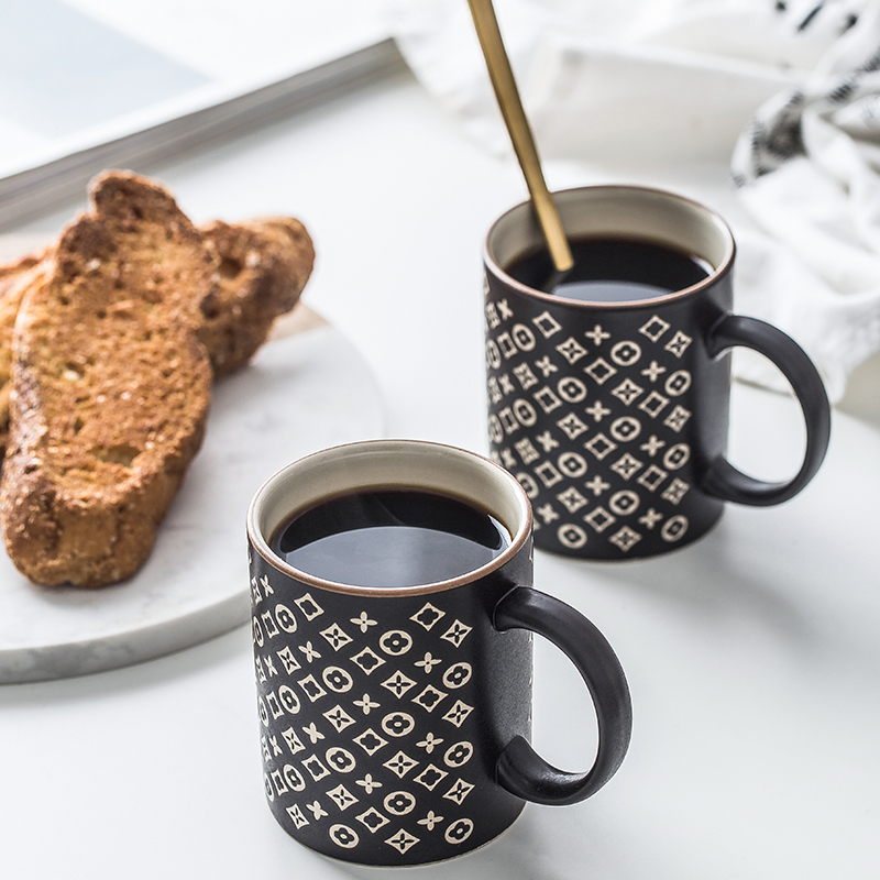 Ins Japanese ceramic keller large capacity cup cup creative cup contracted household breakfast cup of coffee cup