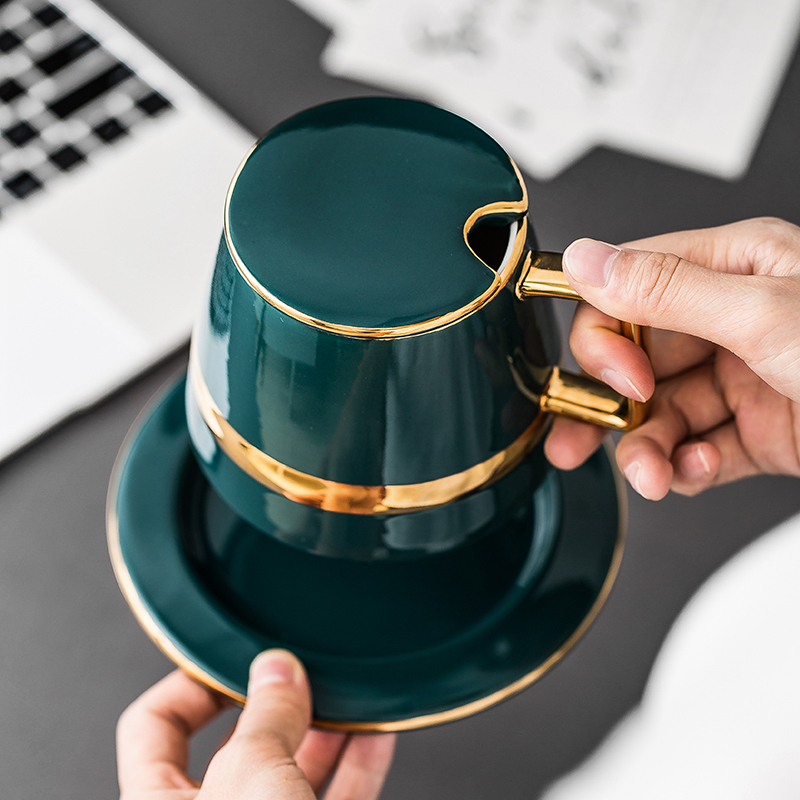 Coffee cup up phnom penh small European - style key-2 luxury contracted pottery cups and saucers household suit men 's and women' s creative English afternoon tea