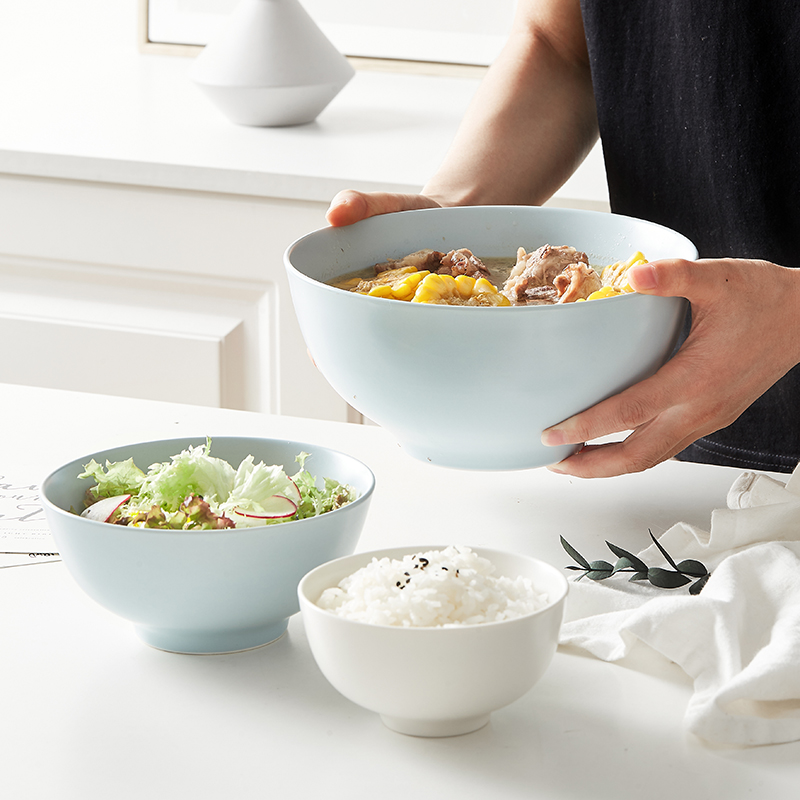 The Nordic contracted ins rice bowls of household ceramics tableware a single rainbow such as bowl of fruit vegetable salad bowl large soup bowl