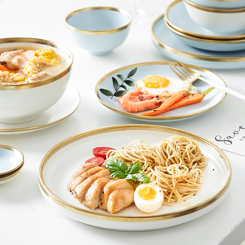 Light dishes suit Nordic home up phnom penh dish bowl key-2 luxury tableware web celebrity ceramic bowl Japanese creative dishes
