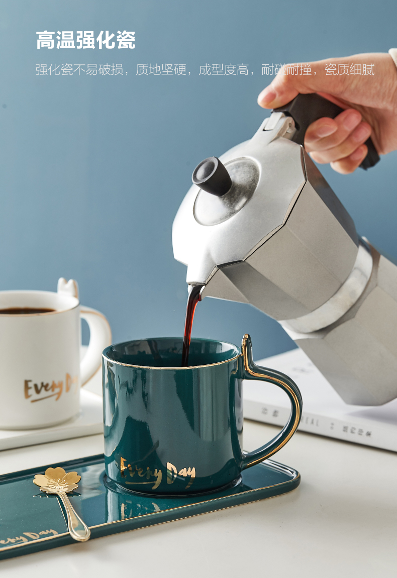 Nordic up phnom penh ceramic cup coffee cup small European - style key-2 luxury afternoon tea cups with snack dribbling spoon set