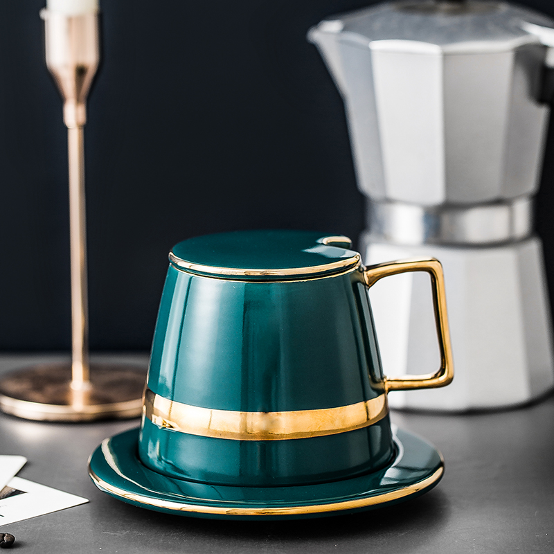 Coffee cup up phnom penh small European - style key-2 luxury contracted pottery cups and saucers household suit men 's and women' s creative English afternoon tea
