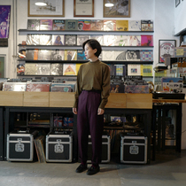 Petite game-pure hair twill purple pants