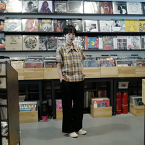 Petite Gamine-linen cotton plaid shirt