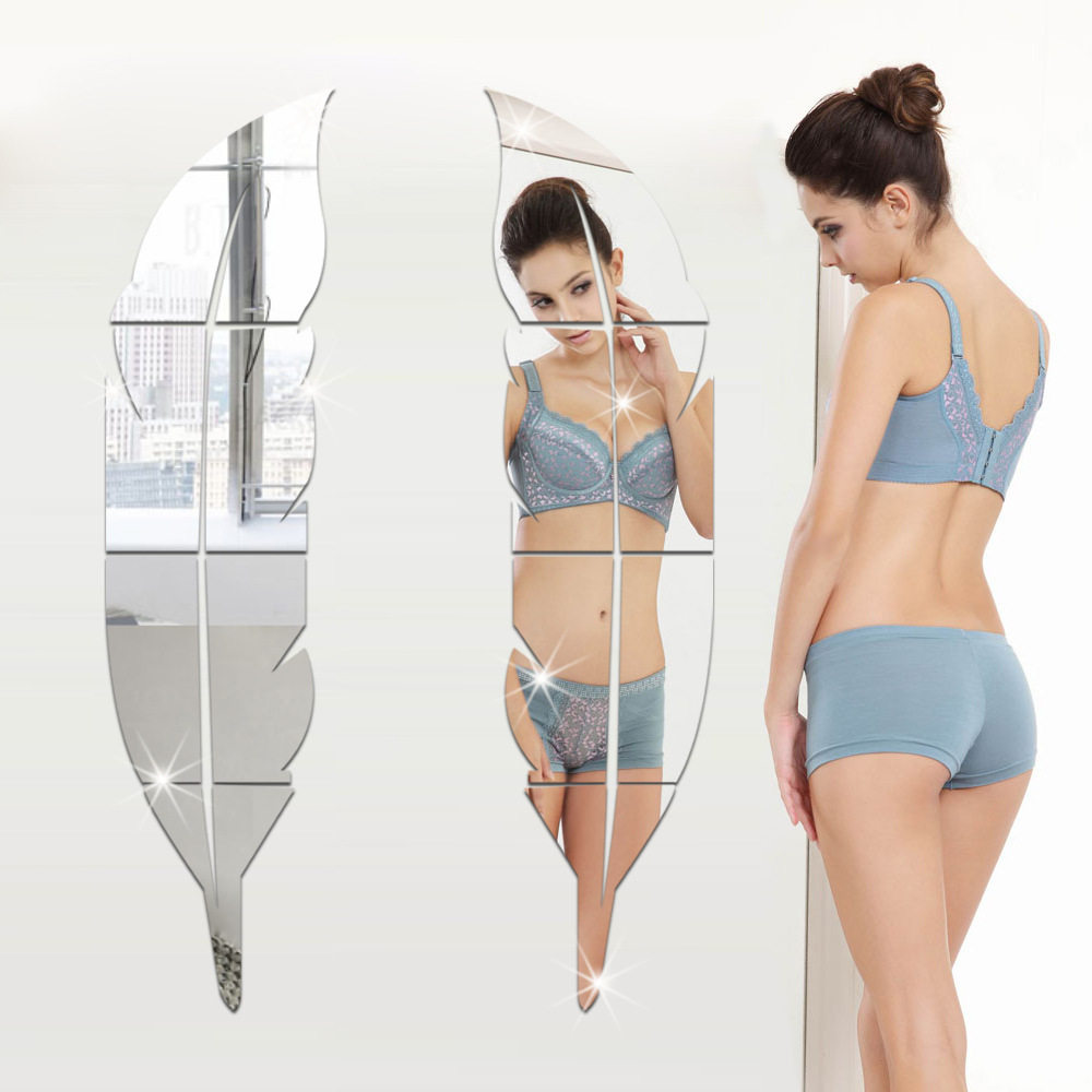 -Ri-Shake Sound Acrylic Wall Sticker background wall Self-adhesive acrylic mirror 3d Solid European style bedroom sticker