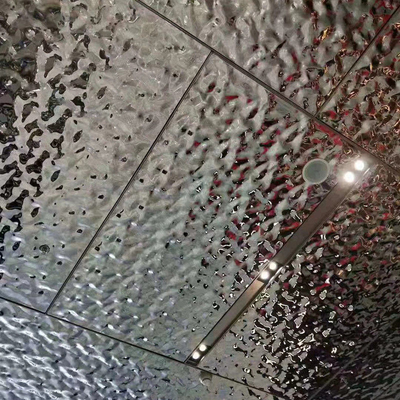 Free Take-sample 304 Stainless Steel Size Wavy Decorated Water Corrugated Plate Hotel KTV Curtain Wall Suspended Ceiling