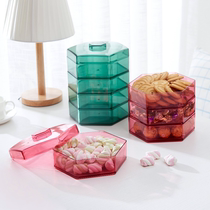 Creative Dry Fruit Box with cover multilayered plastic household stratified snacks peanut living room tea couple candy box melon disk