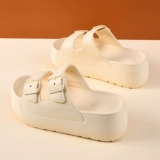 Летние тапочки на платформе, высокая нескользящая обувь, пляжные слайдеры для отдыха, подходит для подростков