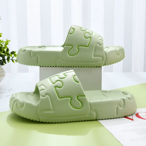 Женские летние домашние тапочки-сандалии на толстой подошве для дома, ванной комнаты, ванной, нескользящей, бесшумной, мягкой подошвой, без шнуровки, верхняя одежда из ЭВА