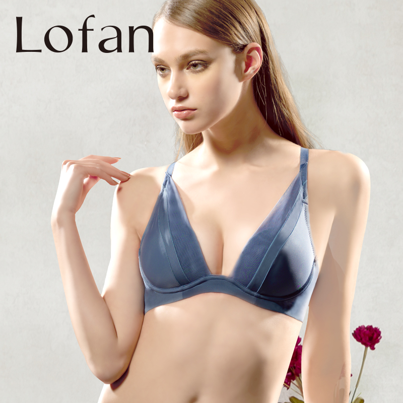 Lofan sexy V áo ngực mỏng bộ sưu tập có thể điều chỉnh của sữa mẹ tụ tập mà không cần đồ lót vòng thép tăng gấp đôi khóa 5145.