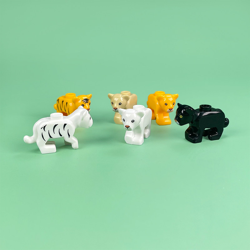 Suitable for Lego Moc Building Blocks Farm Series Small Animals Lion Tiger White Tiger Leopard 6341536