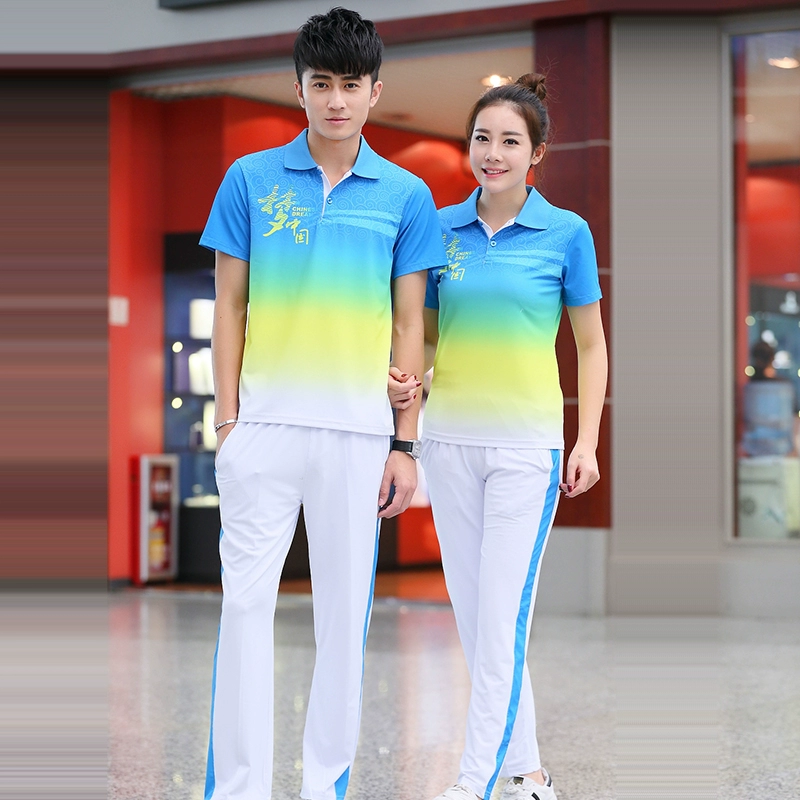 Dango Li Ning nam và nữ ve áo ngắn tay thể thao phù hợp với áo thun quần đôi mơ ước Thế vận hội thể thao Trung Quốc - Thể thao sau