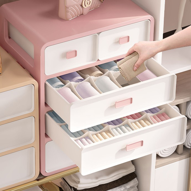 Drawer type storage box home wardrobe divider artifact underwear underwear storage box clothing socks plastic finishing box