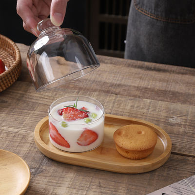 Dessert bowl, glass bowl with lid, high-temperature resistant yogurt bowl, fruit bowl, oat bowl, special bowl for steamed egg custard, glassware