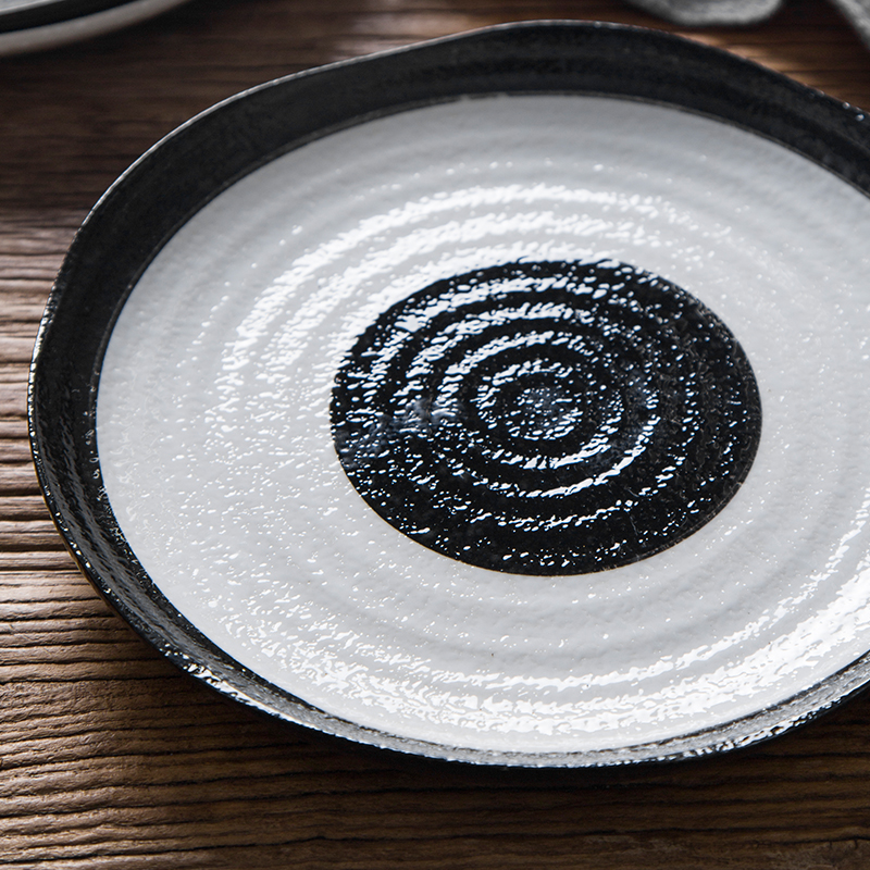 Creative dish wash our hand - made ceramic disc restaurants offer special large disk flat dish plate household pasta dishes