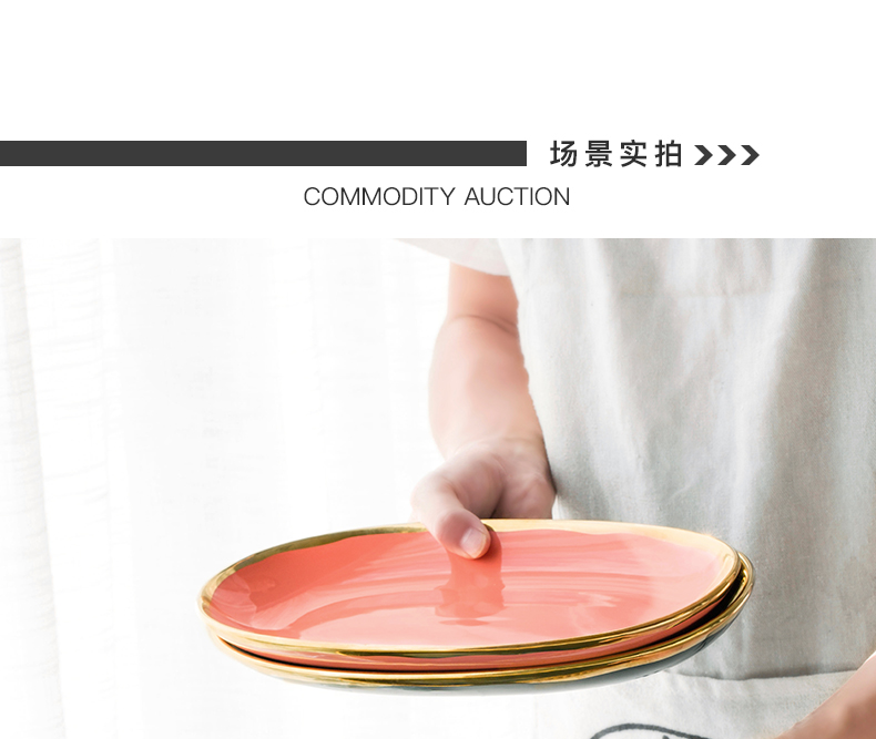 The Fish dish household new up phnom penh dish large oval disc sushi plate ceramic household steamed Fish plate of northern wind