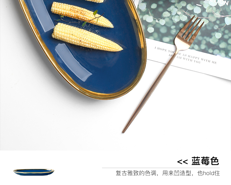 The Fish dish household new up phnom penh dish large oval disc sushi plate ceramic household steamed Fish plate of northern wind