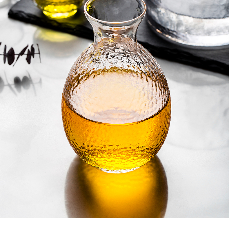 Sáng tạo Nhật Bản Bộ sản phẩm rượu vang Hammer Line Mô tả Gold Side Wine Glass Jug Ấm hơn Ấm hơn Hip Wine Wine - Rượu vang giá để rượu độc đáo