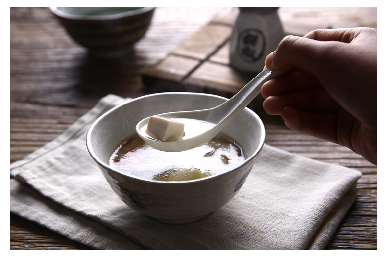 Inscription ink small spoon, ceramic tableware spoon ladle household children spoon porcelain run out