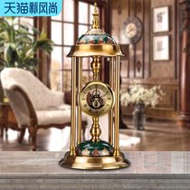 European clock American table clock Living room large retro desktop ornaments Table clock Desktop clock Creative sitting clock pendulum clock