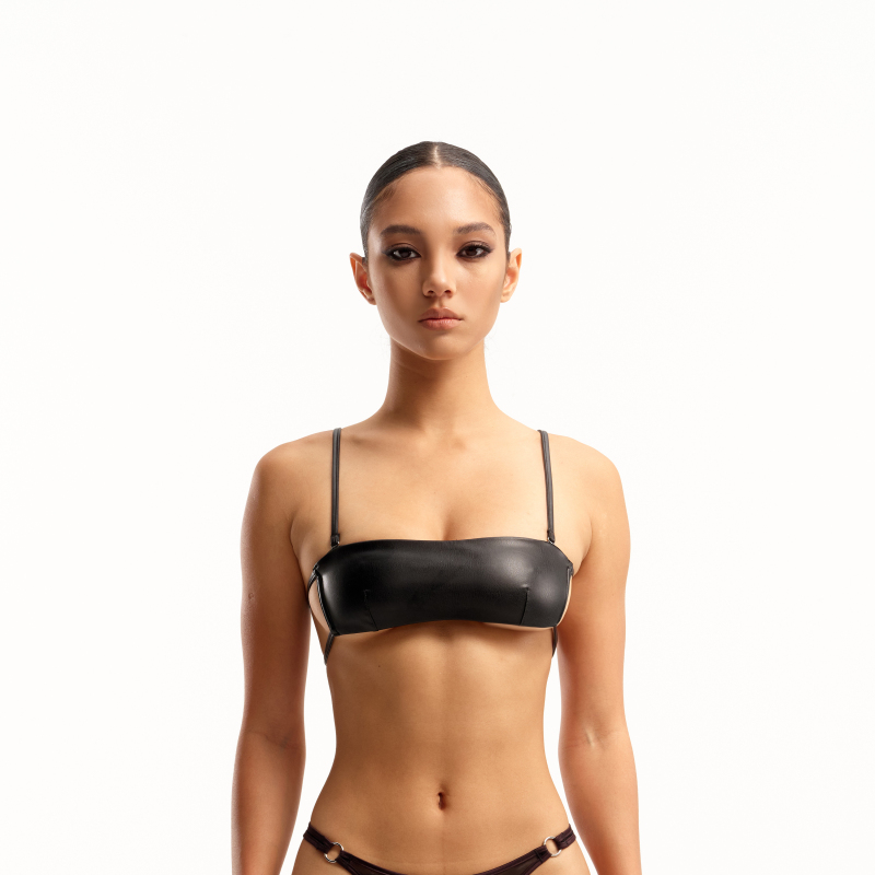 Cute and Spicy·Roxy Eco-Friendly Leather Two-Piece Tube Top with Detachable Shoulder Straps and Non-Slip Strips for Inner Wear Cute and Spicy·Roxy Eco-Friendly Leather Two-Piece Tube Top with Detachable Shoulder Straps and Non-Slip Strips for Inner Wear