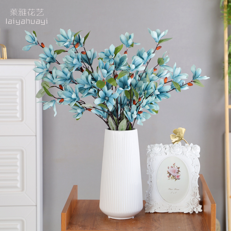 Single Branch Jade Orchid Fake Flower Simulation Flower Indoor Living Room Ground Flower Dining Hall Decoration Flower Mall Engineering Illustrator
