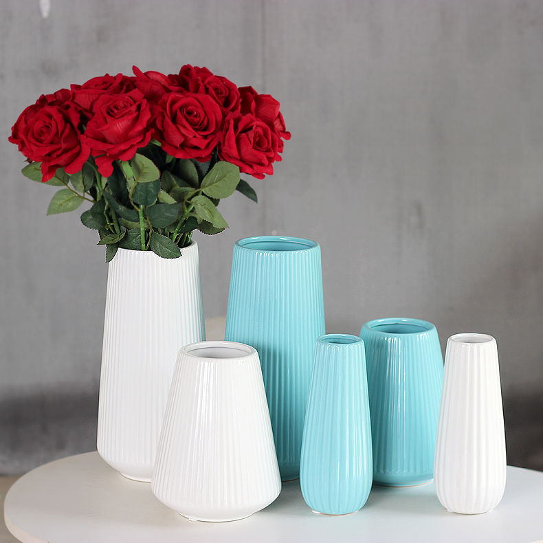 Modern minimalist white ceramic bottle ceramic vase small fresh water bacon flower arrangement Nordic Living room Home Decorative Pendulum