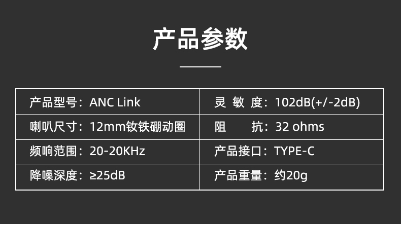 dyplay主动降噪type-c耳机