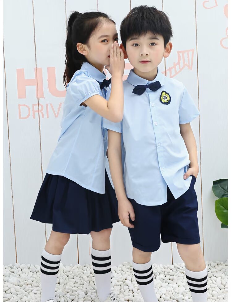Mùa hè 2019 quần áo mẫu giáo mới đồng phục trường tiểu học gió trẻ em lớp quần áo ngắn tay tùy chỉnh bé trai và bé gái - Đồng phục trường học / tùy chỉnh thực hiện đồng phục học sinh tiểu học