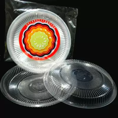 Disposable plate plastic plate fruit plate disc thick transparent household barbecue picnic dish supply