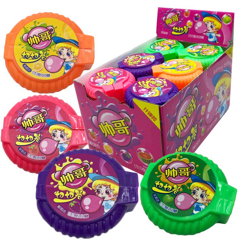 Childhood classic Post-80s nostalgia A roll of bubblegum children's roll box Bubblegum children's fun candy snacks