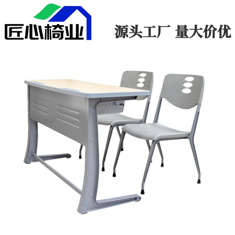 University Aluminum Alloy Tables and Chairs for Training Rooms, School Single and Double Movable Wooden Desks, Stable and Simple Thickened Desks