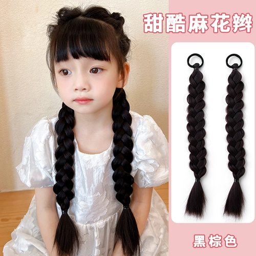 Детский боксерский аксессуар для волос с косичкой, парик