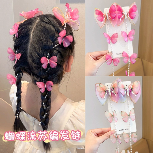 Детская заколка для волос, аксессуар для волос для принцессы, цепь с кисточками