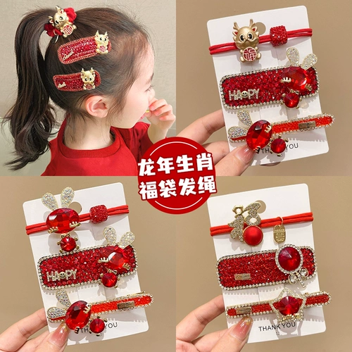 Красный аксессуар для волос, детская резинка для волос, оберег на день рождения, хвостик