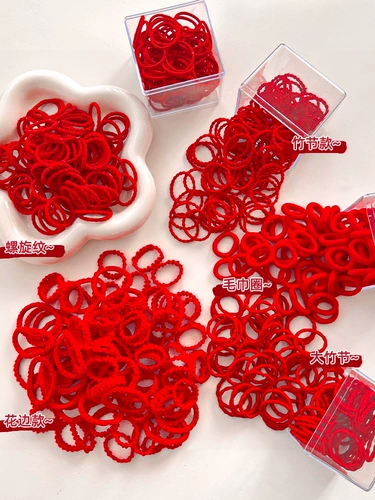 Детская красная резинка для волос, детский безвредный аксессуар для волос, не повреждает волосы