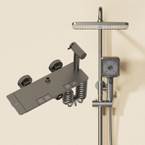 German Eurofen Piano Key Gun Grey Count Thermostatic Shower Shower Head Suit Full Copper Self-Cleaning Pressurized Shower