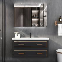 German Orofin bathroom modern Nordic light luxury simple bathroom cabinet combination toilet black wash table