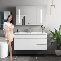 Nordic smart bathroom cabinet combination simple modern bathroom mirror cabinet bathroom face wash hand wash wash pool basin cabinet Cabinet