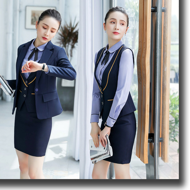 Temperament beautician work clothes female high-end autumn and winter hotel beauty salon front desk reception tooling professional vest suit