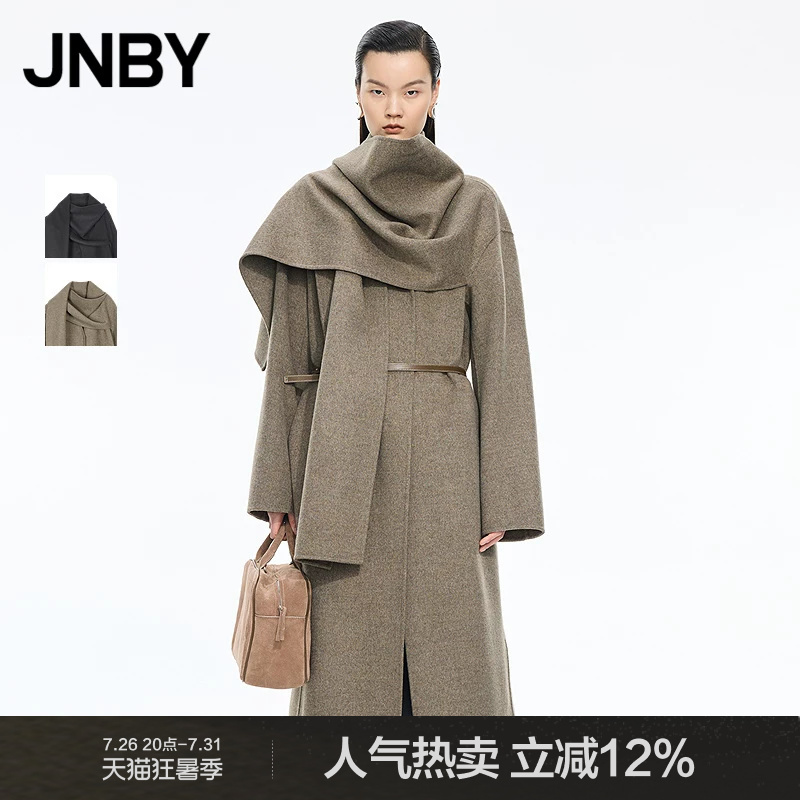 Jnby/Jiangnan Cloth Autumn and Winter Sheep Wool Coat with Scarf Collar and Double-Sided Woolen Jacket 5P0814220
