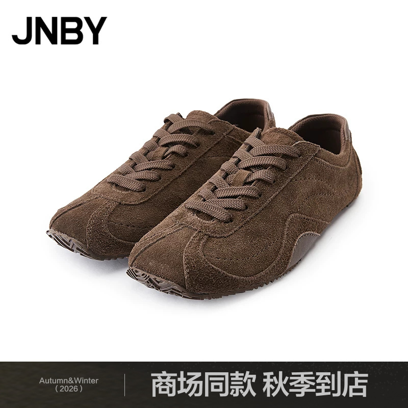 [Same Style as in Shopping Malls] Jnby/Jiangnan Cloth 26 Autumn New Women's Sneakers Suede Cow Leather 7Q9M10090