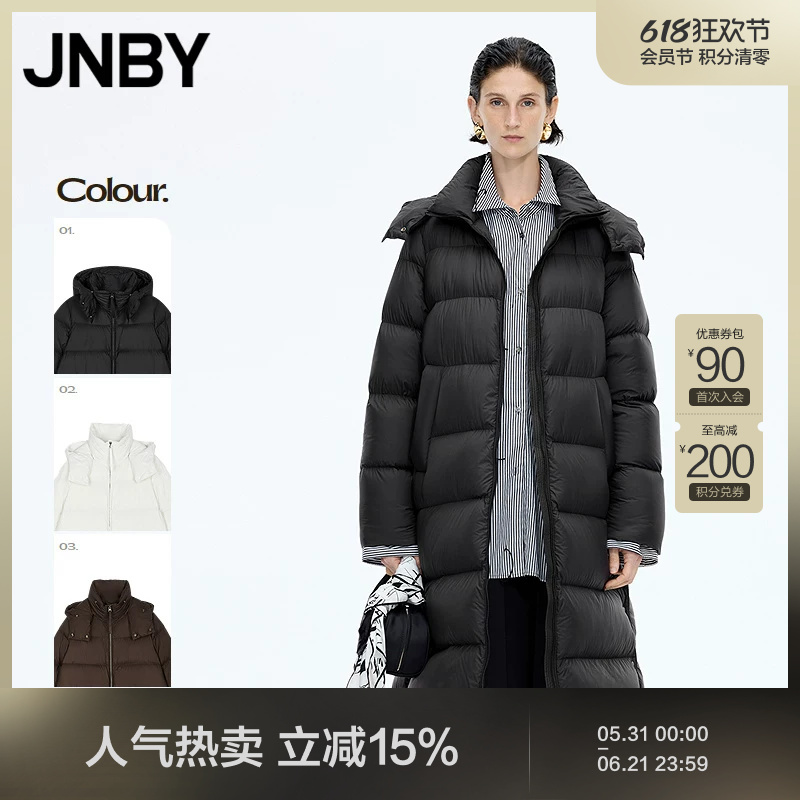 【White Moonlight】Jnby/Jiangnan Cloth Winter down Jacket for Women, Long Loose A-Line Hooded 5Pac13700