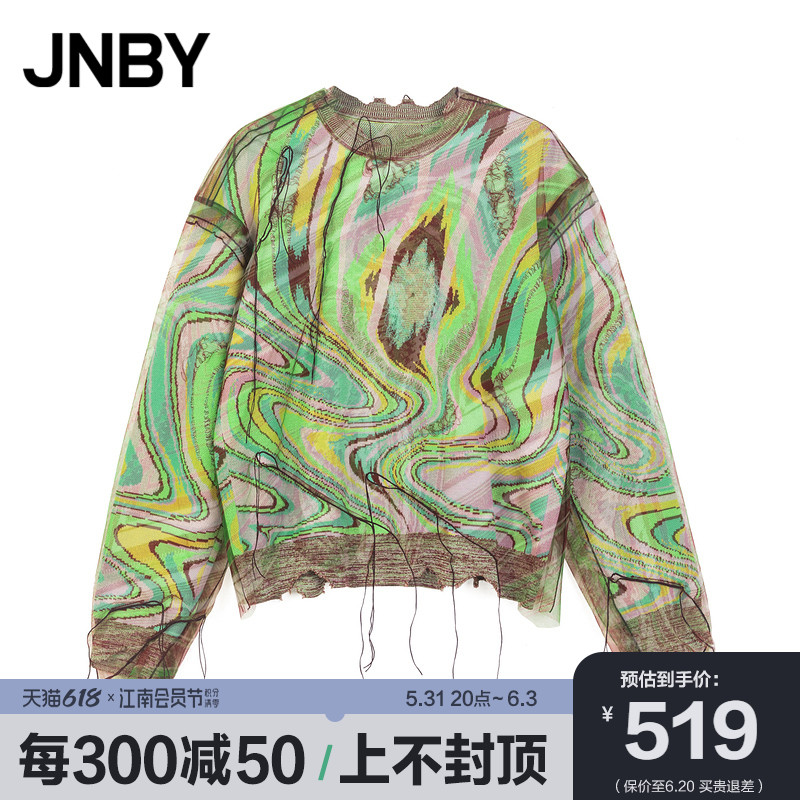 JNBY Jiangnan Burclothes Spring sweatshirt deformed stride-like flow Su Design Feel Knitted Cardigan 5LB821330