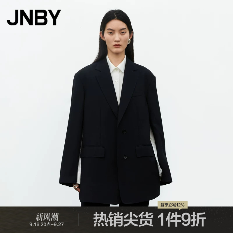 Jnby/Jiangnan Cloth Autumn Suit Commuting Wool Blend Stylish Design Black Blazer