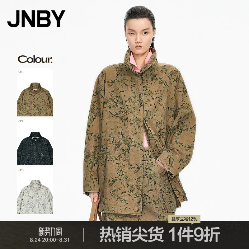 Jnby/Jiangnan Cloth Autumn Jacket Coat with Hydrangea Pattern, Vintage Fashionable Casual Windbreaker 5P7612390 Jnby/Jiangnan Cloth Autumn Jacket Coat with Hydrangea Pattern, Vintage Fashionable Casual Windbreaker 5P7612390