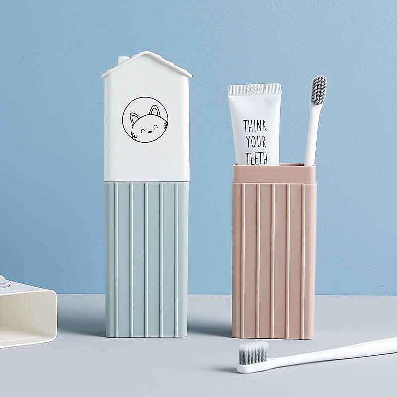Tooth box Travel couple toothbrush box Washing cup Cute portable brushing tube Creative tooth storage box Lightweight