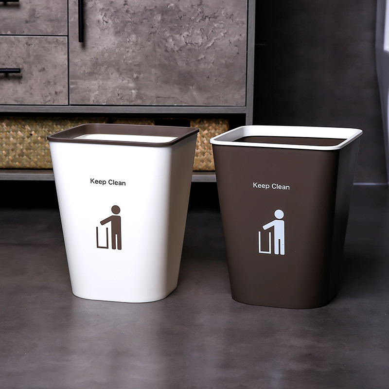 Trash can household square bathroom toilet living room kitchen Nordic simple without cover sorting waste basket trash can