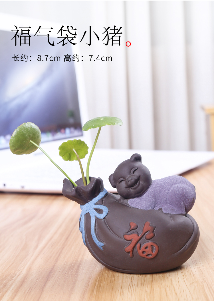 Lovely purple sand tea pet decorative vase mini can keep the young monk furnishing articles tea boutique floret hydroponic flower